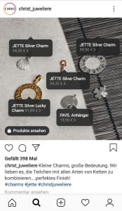 Instagram Screenshot von CHRIST mit Schmuckanhängern | eggheads.net