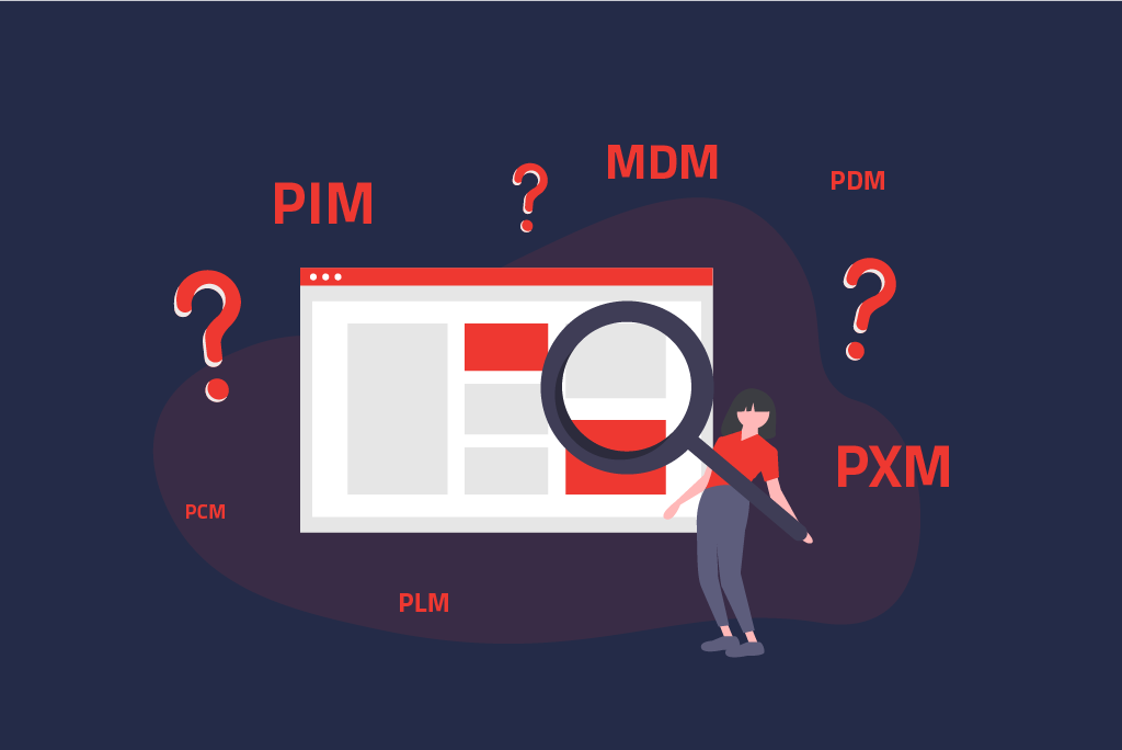 Illustration for confusing the terms PIM, MDM, PXM, and Co. | eggheads.net