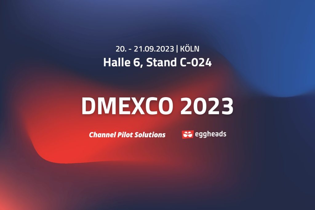 Eventbild DMEXCO 2023 mit abstraktem blau rotem Hintergrund | eggheads.net